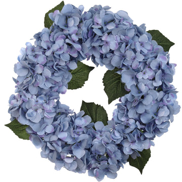 Artificial Blue Hydrangea Wreath - 18" Wreaths ArtificialFlowers